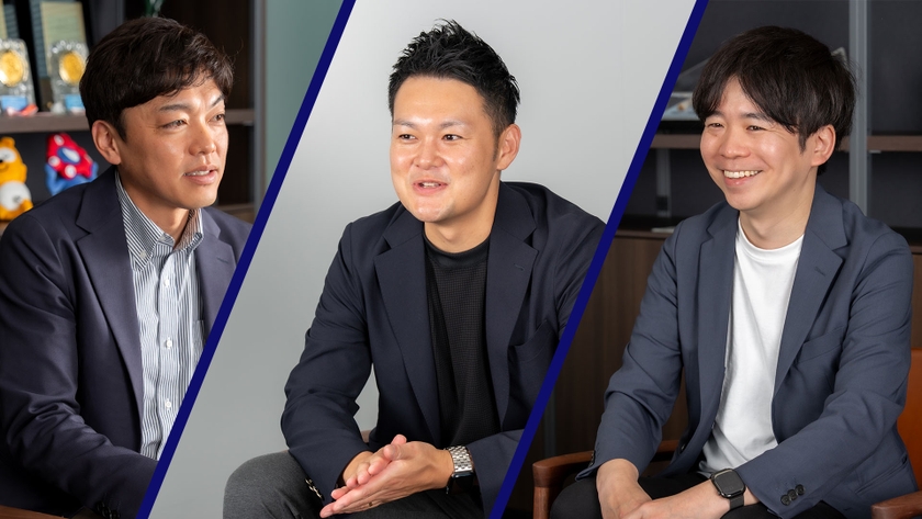 KDDI 先端技術統括本部 先端技術企画本部 福井 裕介。国内制度化・国際標準化を推進 KDDI グロース事業開発本部 グロースビジネス企画1部 西林 武範。SpaceXとのビジネス交渉と事業推進を担う KDDI 技術企画本部 技術企画部 志田 裕紀。スマートフォンと衛星をつなぐ技術をリード